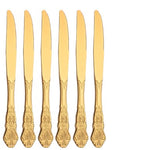 Glowkoo Gold Plated Stainless Steel Cutlery Spoon Fork Knife Set
