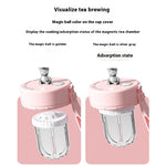 Glowkoo Glass Tea Cups with Infuser – 500ml Magnetic Tea Water Separation Cup