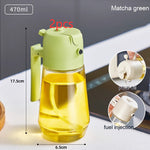 Glowkoo 470ML Olive Oil Sprayer Dispenser for Cooking – 2 in 1 Glass Oil Spray Bottle for BBQ & Air Fryer