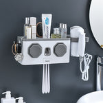 Glowkoo Toothbrush Holder for Bathroom Wall Mounted No Drill Organizer