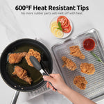 Glowkoo Kitchen Tongs Silicone Heat Resistant – Non Stick Cooking & Serving Tongs