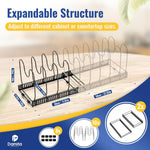 Glowkoo Pot Organizer Expandable Rack 2 Pack – Pots and Pans Cabinet Storage