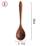 Glowkoo Thailand Teak Wooden Kitchen Utensil Set – Natural Wood Spoon, Ladle & Turner Tools