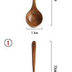 Glowkoo Thailand Teak Wooden Kitchen Utensil Set – Natural Wood Spoon, Ladle & Turner Tools