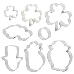 Glowkoo St. Patrick's Day Cookie Cutters 8-Piece Stainless Steel Set