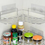 Glowkoo Wall Mounted Corner Bathroom Storage – Stainless Steel 6-Tier Triangle Toiletry Shelf Organizer