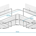 Glowkoo Wall Mounted Corner Bathroom Storage – Stainless Steel 6-Tier Triangle Toiletry Shelf Organizer
