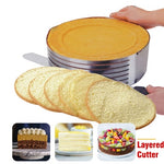 Glowkoo 6 Layer Adjustable Stainless Steel Cake Cutter Slicer for Even Cake Layers