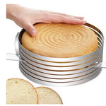 Glowkoo 6 Layer Adjustable Stainless Steel Cake Cutter Slicer for Even Cake Layers