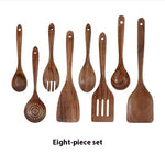 Glowkoo Thailand Teak Wooden Kitchen Utensil Set – Natural Wood Spoon, Ladle & Turner Tools