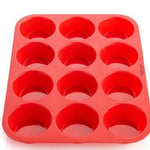 Glowkoo Adjustable Stainless Steel Cake Cutter Slicer with 12 Cup Silicone Muffin Baking Pan