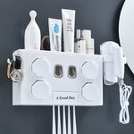 Glowkoo Toothbrush Holder for Bathroom Wall Mounted No Drill Organizer