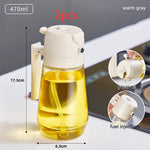 Glowkoo 470ML Olive Oil Sprayer Dispenser for Cooking – 2 in 1 Glass Oil Spray Bottle for BBQ & Air Fryer