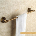 Glowkoo Bathroom Wall Cube Shelves Copper Carved Wall-Mounted Storage Rack European Style