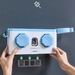 Glowkoo Toothbrush Holder for Bathroom Wall Mounted No Drill Organizer