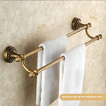 Glowkoo Bathroom Wall Cube Shelves Copper Carved Wall-Mounted Storage Rack European Style