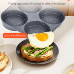 Glowkoo Non Stick Egg Pan 4 Cup Breakfast Frying Pan With Lid