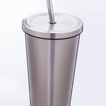 Glowkoo Coffee Tumbler with Straw – 500ML Stainless Steel Reusable Drinking Cup