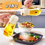 Glowkoo 470ML Olive Oil Sprayer Dispenser for Cooking – 2 in 1 Glass Oil Spray Bottle for BBQ & Air Fryer