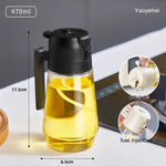 Glowkoo 470ML Olive Oil Sprayer Dispenser for Cooking – 2 in 1 Glass Oil Spray Bottle for BBQ & Air Fryer