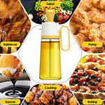 Glowkoo 2 in 1 Oil Dispenser With Silicone Brush – Glass Oil Spray Bottle for Cooking & BBQ (550ml)
