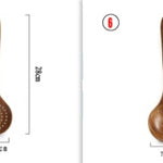 Glowkoo Thailand Teak Wooden Kitchen Utensil Set – Natural Wood Spoon, Ladle & Turner Tools