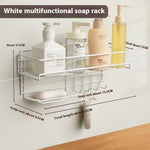 Glowkoo Bathroom Counter Organizer Tray – 2 Layer Punch-Free Iron Bathroom Storage Rack