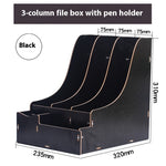 Glowkoo Office Desk Organizer Wooden Desktop Storage with Drawer and Pen Holder