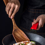 Glowkoo Thailand Teak Wooden Kitchen Utensil Set – Natural Wood Spoon, Ladle & Turner Tools