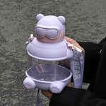 Glowkoo Sports Plastic Sippy Cup 900ml One-Touch Open Water Bottle