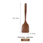 Glowkoo Thailand Teak Wooden Kitchen Utensil Set – Natural Wood Spoon, Ladle & Turner Tools