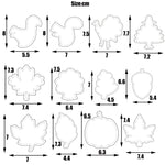 Glowkoo Thanksgiving Turkey Cookie Cutter Set Stainless Steel 12-Piece