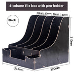 Glowkoo Office Desk Organizer Wooden Desktop Storage with Drawer and Pen Holder