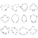 Glowkoo Thanksgiving Turkey Cookie Cutter Set Stainless Steel 12-Piece