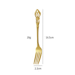Glowkoo Gold Plated Stainless Steel Cutlery Spoon Fork Knife Set