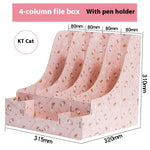 Glowkoo Office Desk Organizer Wooden Desktop Storage with Drawer and Pen Holder