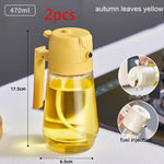 Glowkoo 470ML Olive Oil Sprayer Dispenser for Cooking – 2 in 1 Glass Oil Spray Bottle for BBQ & Air Fryer