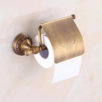 Glowkoo Bathroom Wall Cube Shelves Copper Carved Wall-Mounted Storage Rack European Style