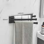 Glowkoo Bathroom Towel Rack No Drill – Nordic Folding Carbon Steel Towel Bar