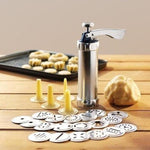 Glowkoo Stainless Steel Cookie Press Kit for Homemade Biscuits and Cake Decorating