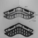 Glowkoo Floating Shelves for Small Bathroom Aluminum Corner Storage Rack No Drill Wall Mounted