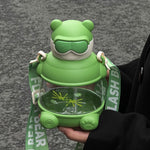 Glowkoo Sports Plastic Sippy Cup 900ml One-Touch Open Water Bottle