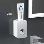 Glowkoo Wall Mount Toothpaste Dispenser Automatic Punch-Free Bathroom Organizer