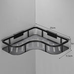 Glowkoo Floating Shelves for Small Bathroom Aluminum Corner Storage Rack No Drill Wall Mounted