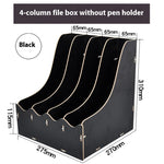 Glowkoo Office Desk Organizer Wooden Desktop Storage with Drawer and Pen Holder