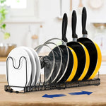 Glowkoo Pot Organizer Expandable Rack 2 Pack – Pots and Pans Cabinet Storage