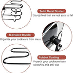 Glowkoo 8 Tier Pot and Pan Organizer Rack – 2 Piece Cookware Organizer with Dish Drying Rack