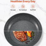 Glowkoo Frying Pan Set Non Stick 8 10 12 Inch Aluminum Skillets