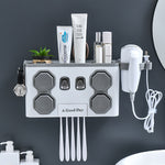 Glowkoo Toothbrush Holder for Bathroom Wall Mounted No Drill Organizer