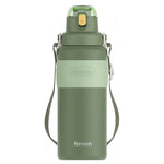 Glowkoo Stainless Steel Vacuum Flask With Strap Large Capacity Water Bottle